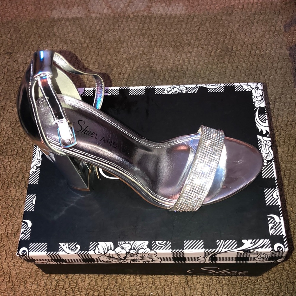Silver platform sandals